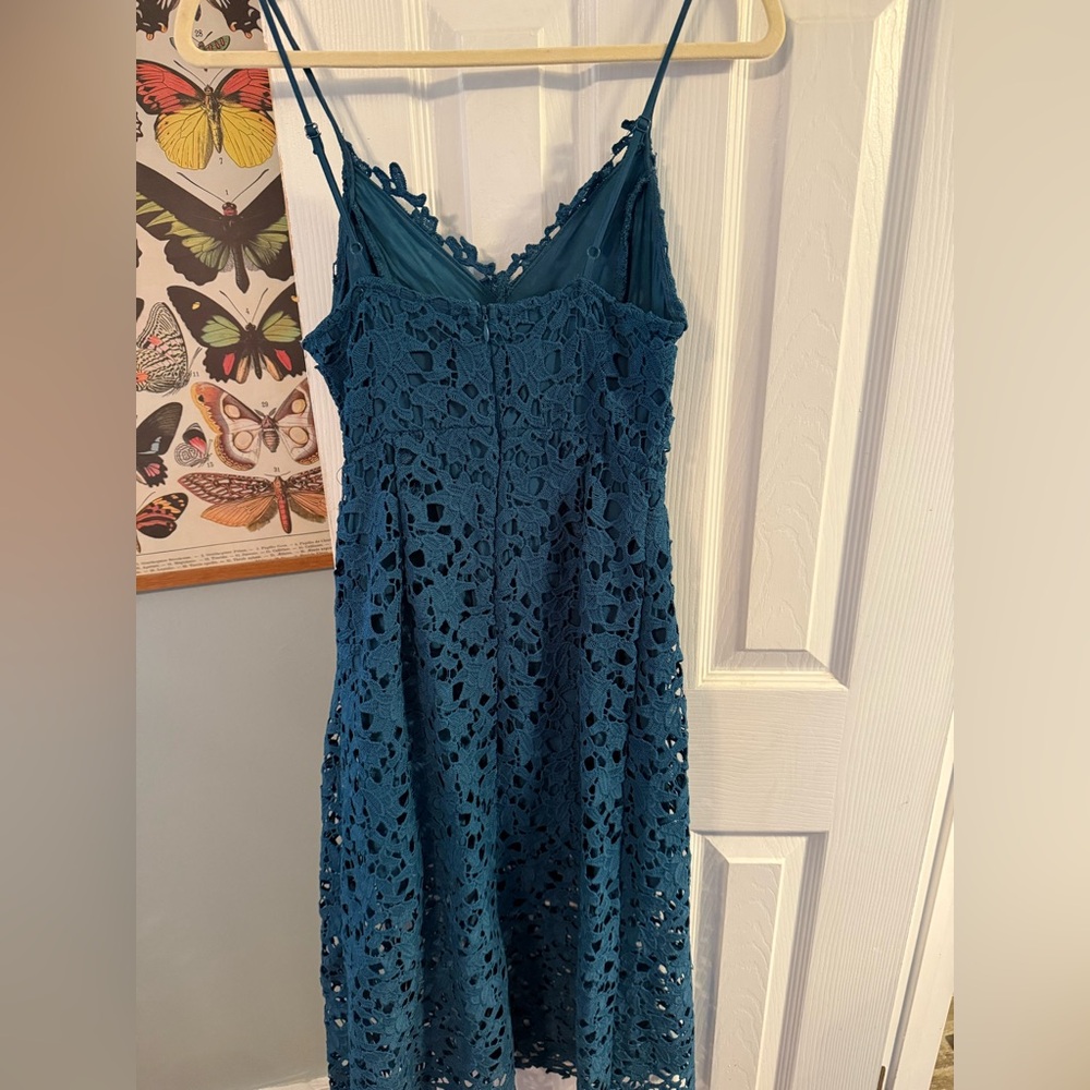 ASTR Teal Lace Midi Dress - Picture 4 of 6